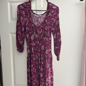 Paisley long sleeve maxi dress